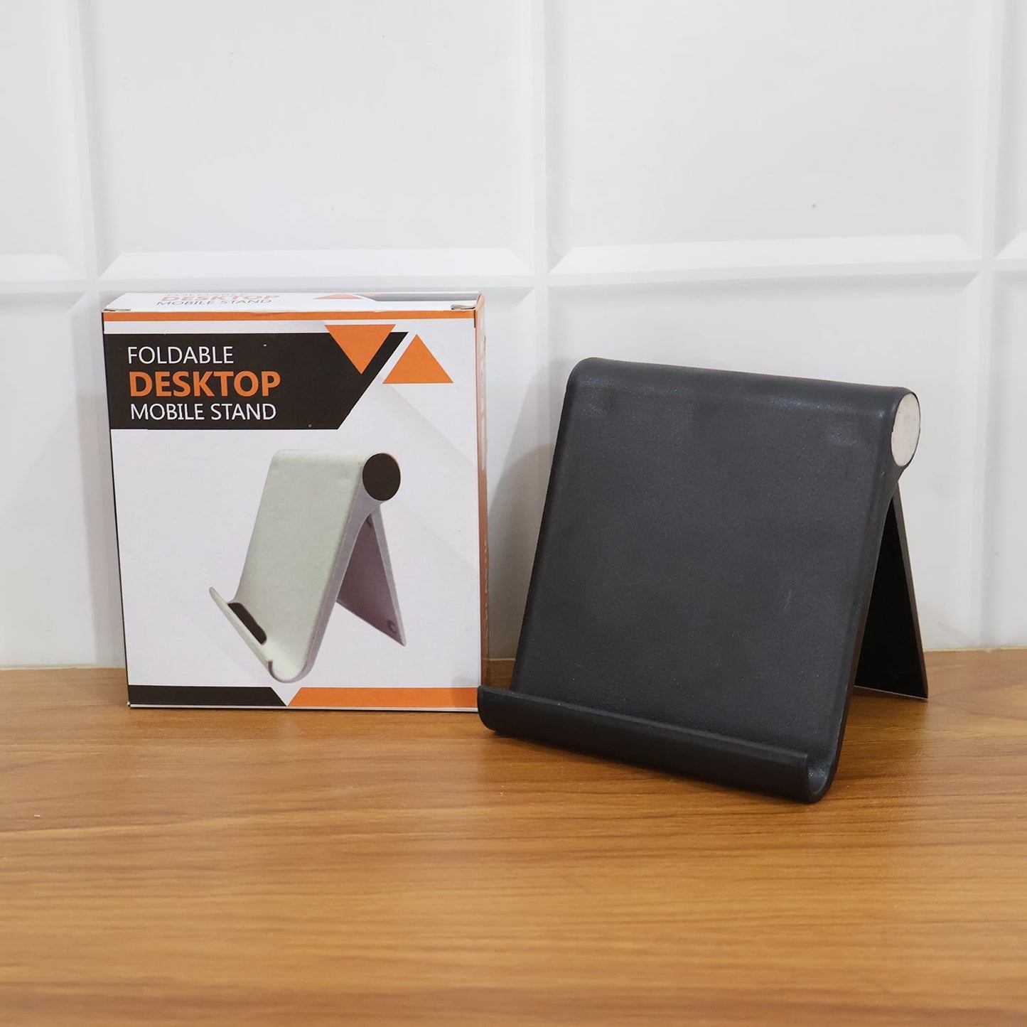 Plastic Foldable Desktop Mobile Stand (1 Pc / Black)