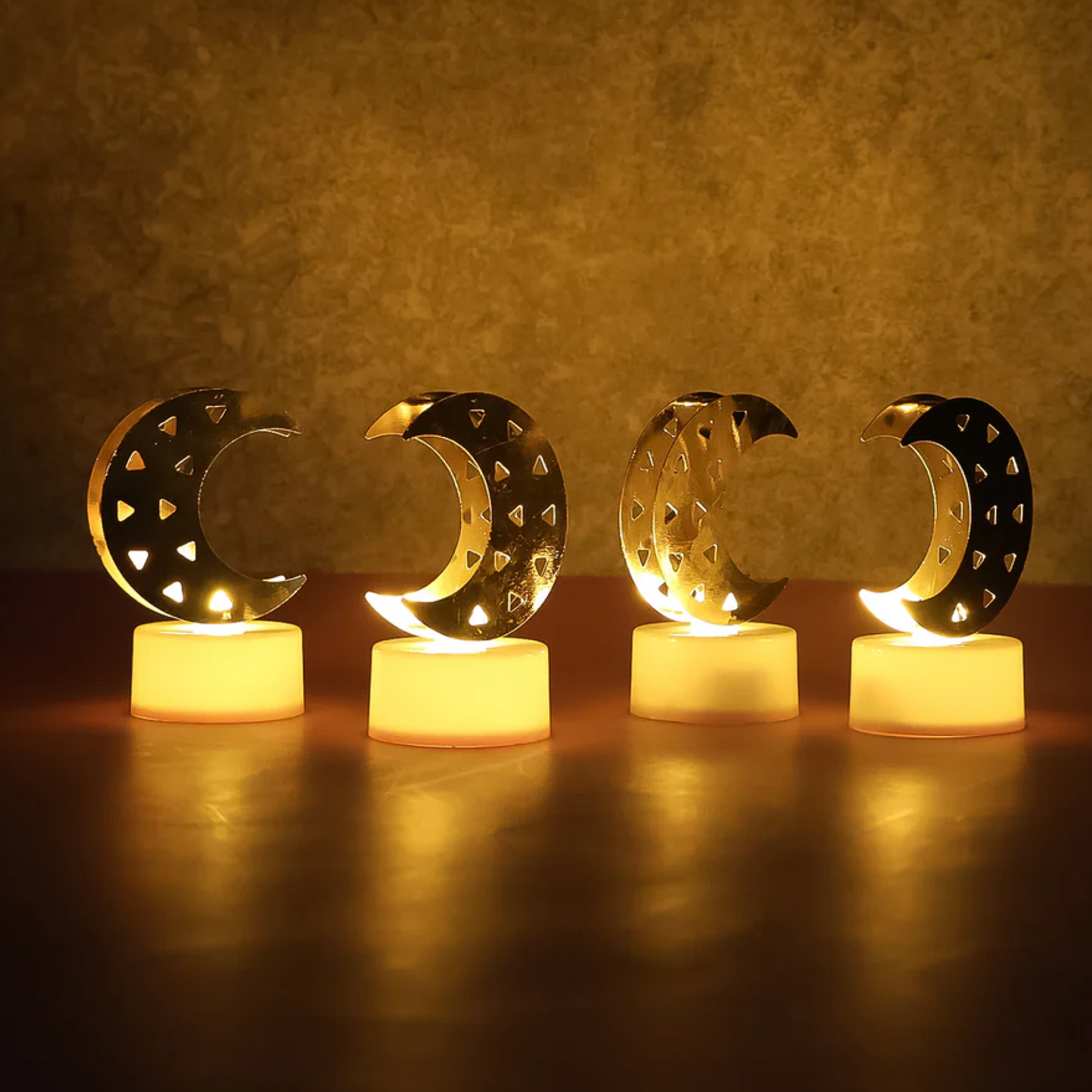 Decorative Moon Shaped Flameless LED Candles (4 Pc)