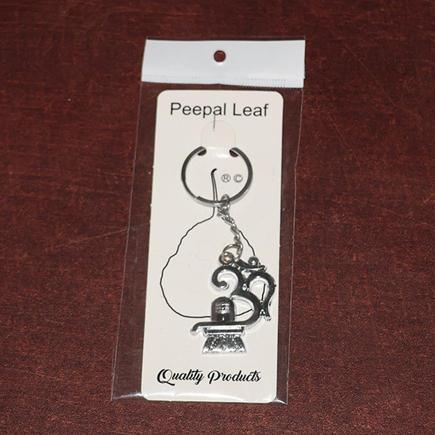 Om with Shivling Metal Keychain (1 Pc)