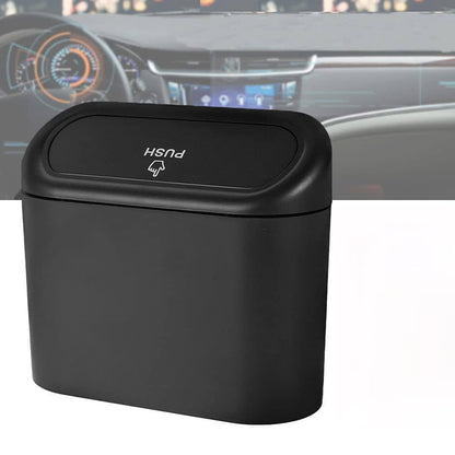 Mini Car Trash Can with Lid, Waterproof Car Trash Bin Storage Box (1 Pc)
