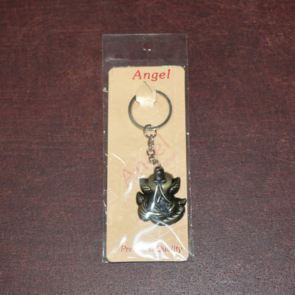 Ganesh Face Antique Black Metal Keychain (1 Pc)