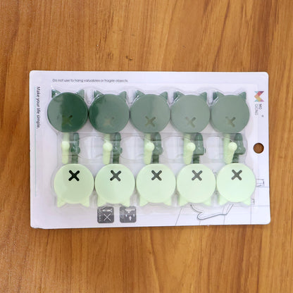 Self Adhesive Round Wall Hooks (10 Pc)