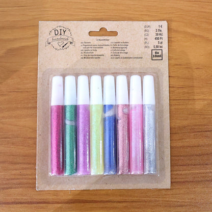8-piece glitter craft glue pens in assorted colors