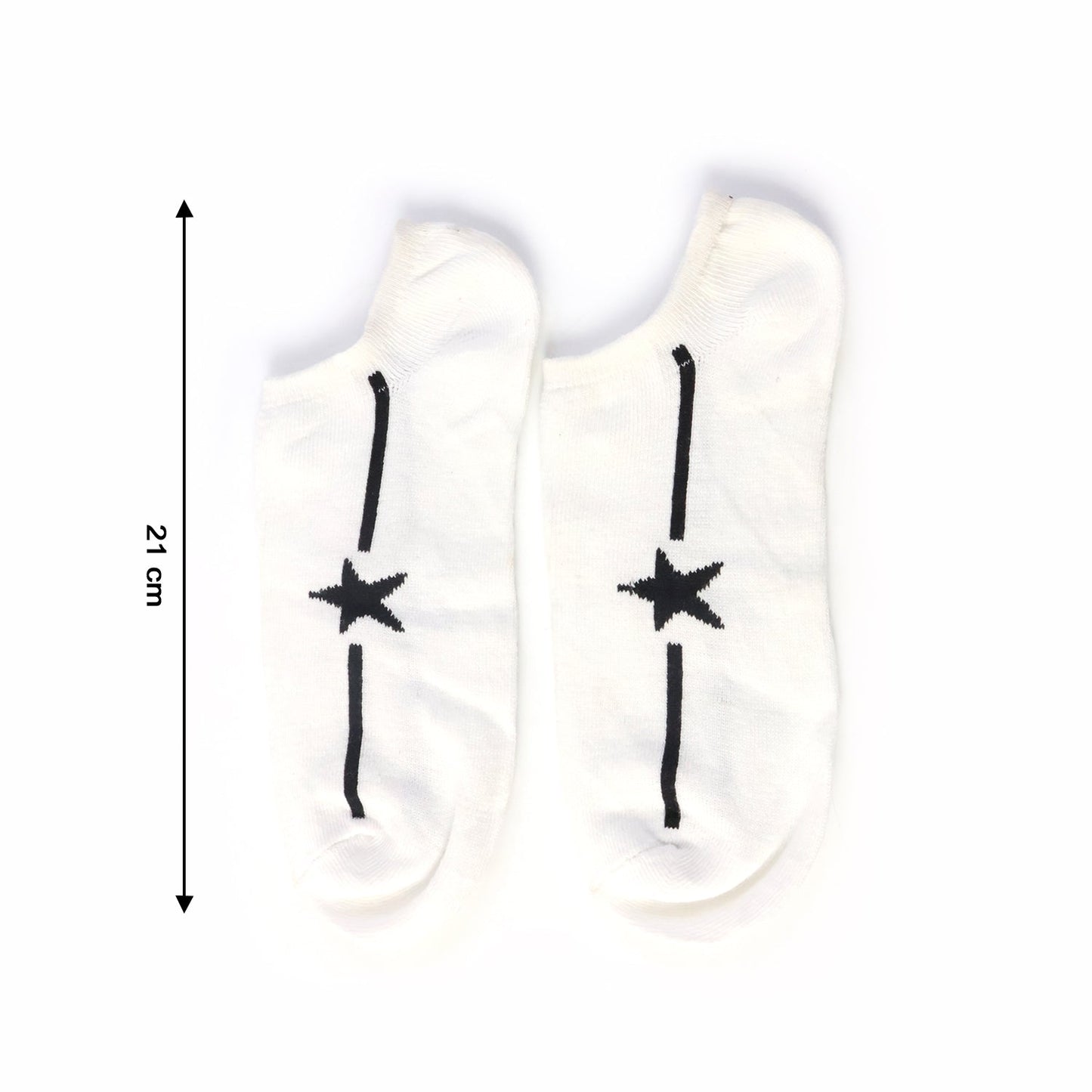 White Star Pattern Low-Cut Socks (1 Pair)