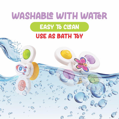 Colour Baby Spinner Toy Set – Suction Cup Sensory Spin Toys (3 Pc Set)