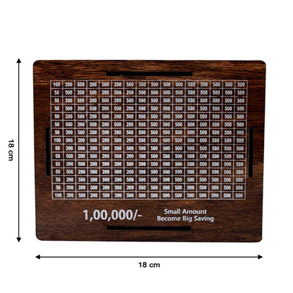 Big Wooden Savings Challenge Money Bank / Piggy Bank - (1 Pc)