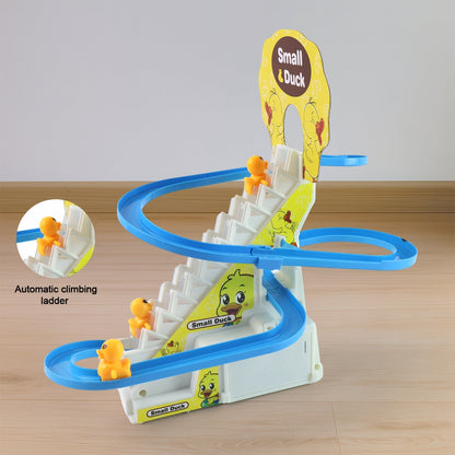 LALA Small Duck Climb Stairs Toy Roller Coaster Flashing Lights & Music (3 Ducks)