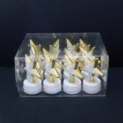 Decorative Star Shaped Flameless LED Candles (12 Pc)