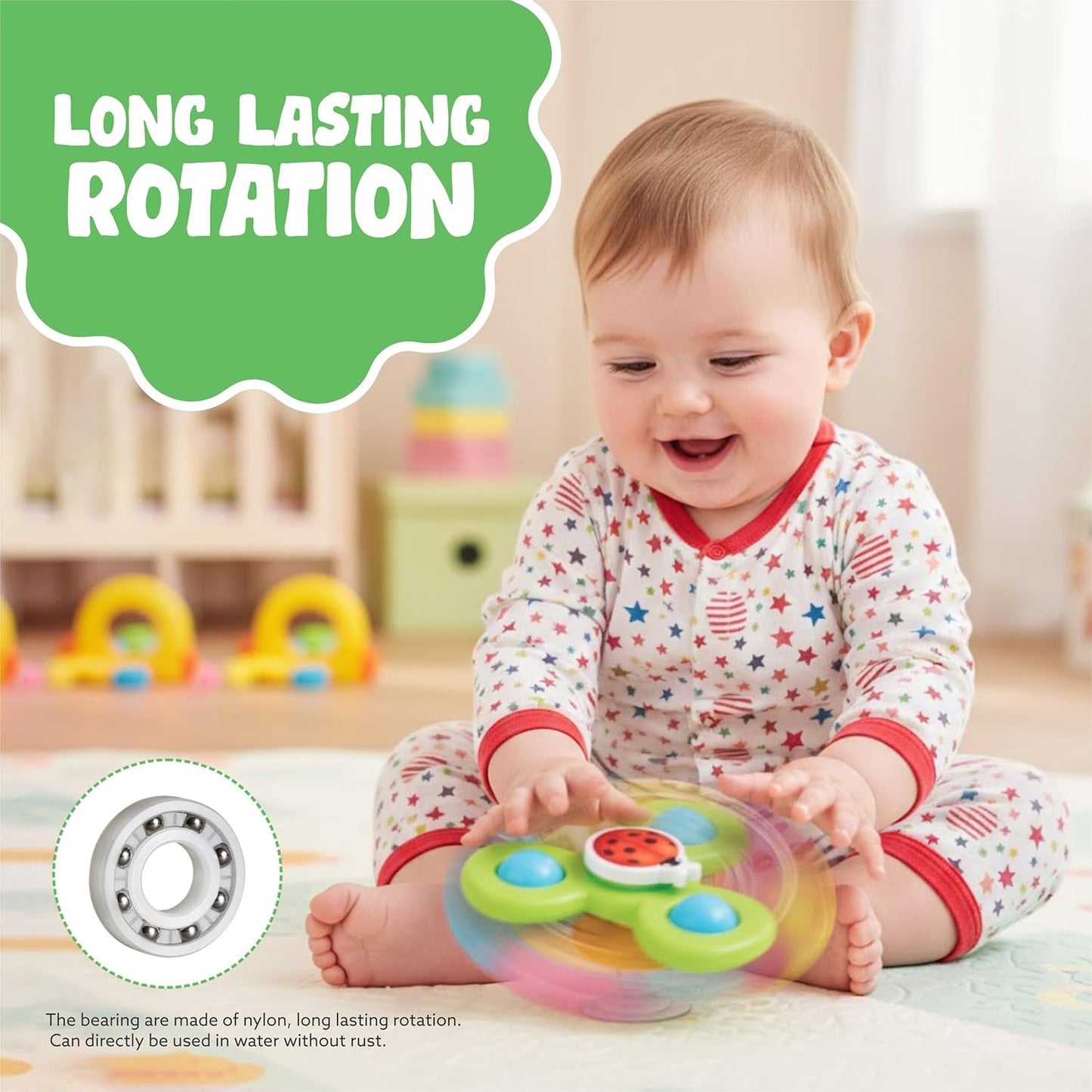 Colour Baby Spinner Toy Set – Suction Cup Sensory Spin Toys (3 Pc Set)