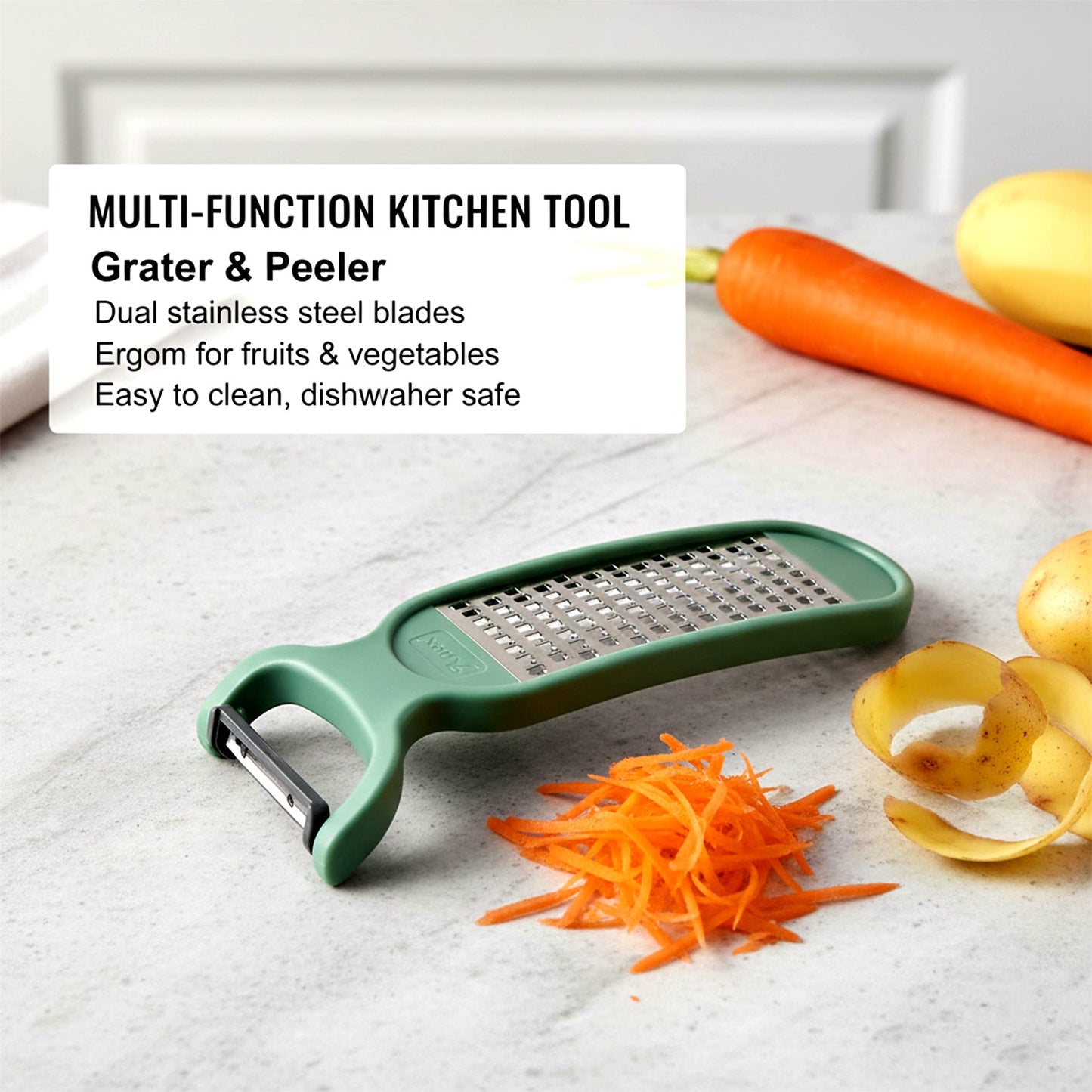 2 in 1 Multipurpose Vegetable Peeler and Grater Tool