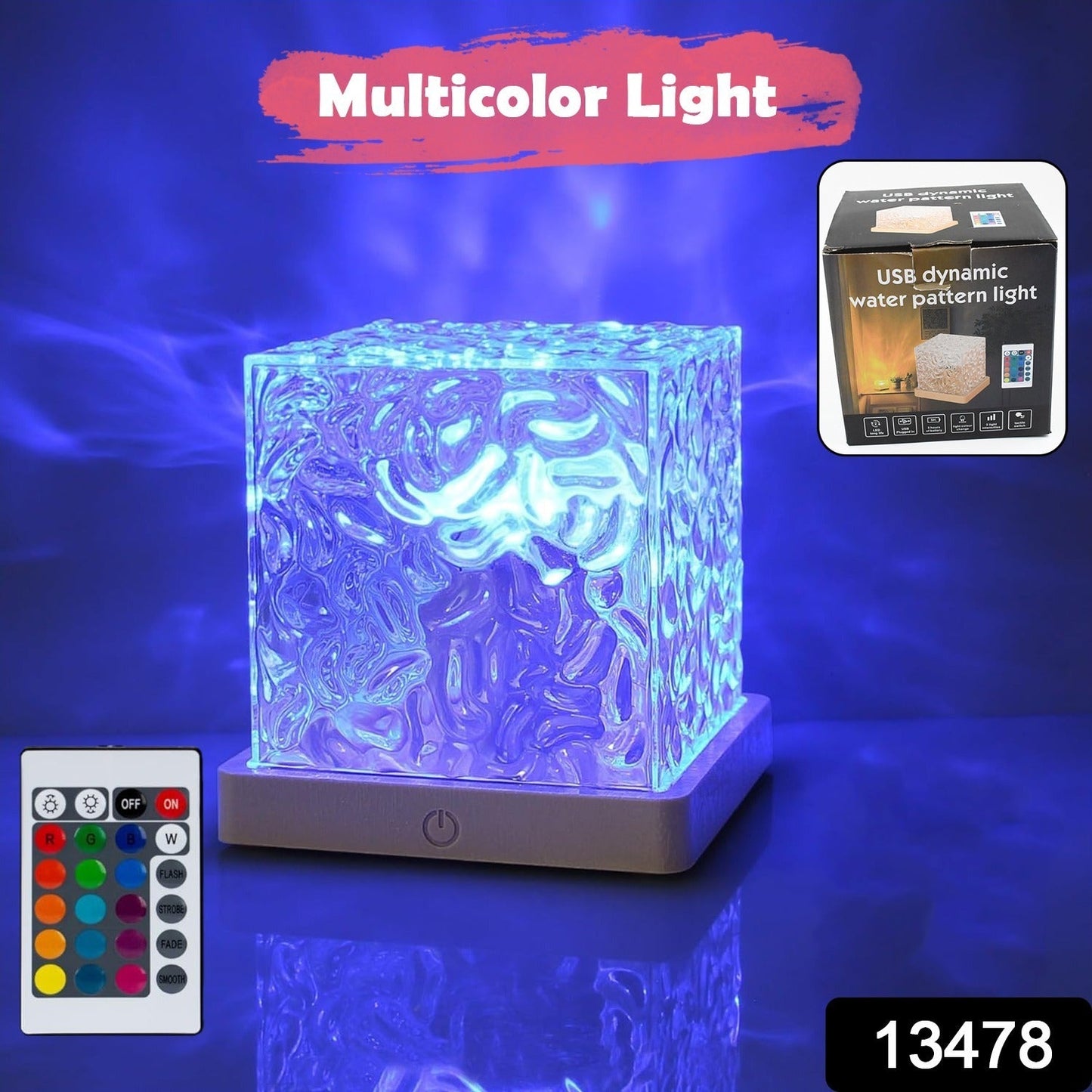 Ocean Wave Projector Lamp – 3D Water Wave LED Night Light with Remote