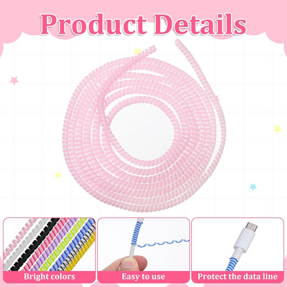 Metallic Cable Protector for Cords & Headphones (Spiral Wrap)