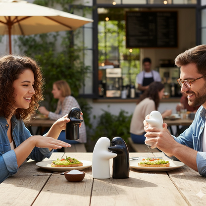 Salt and Pepper Seasoning and Spice Shakers Cute Plastic (2 Pcs Set)