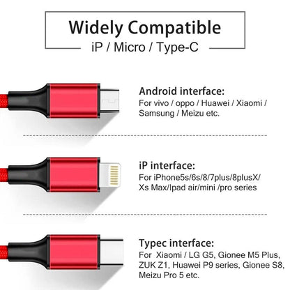 3 in 1 High-Quality Multi-Charging Cable