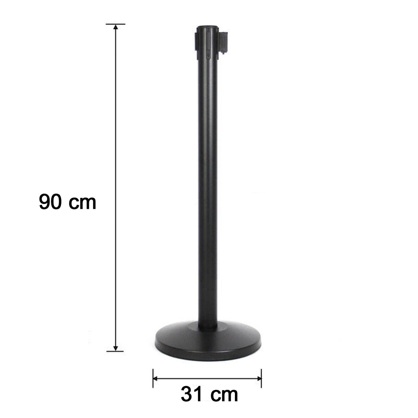 Heavy Duty Retractable Belt Crowd Control Pole with Sturdy Base – 1 Pc