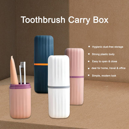 Plastic Hygienic Toothbrush Travel Portable Case (2 Pc)