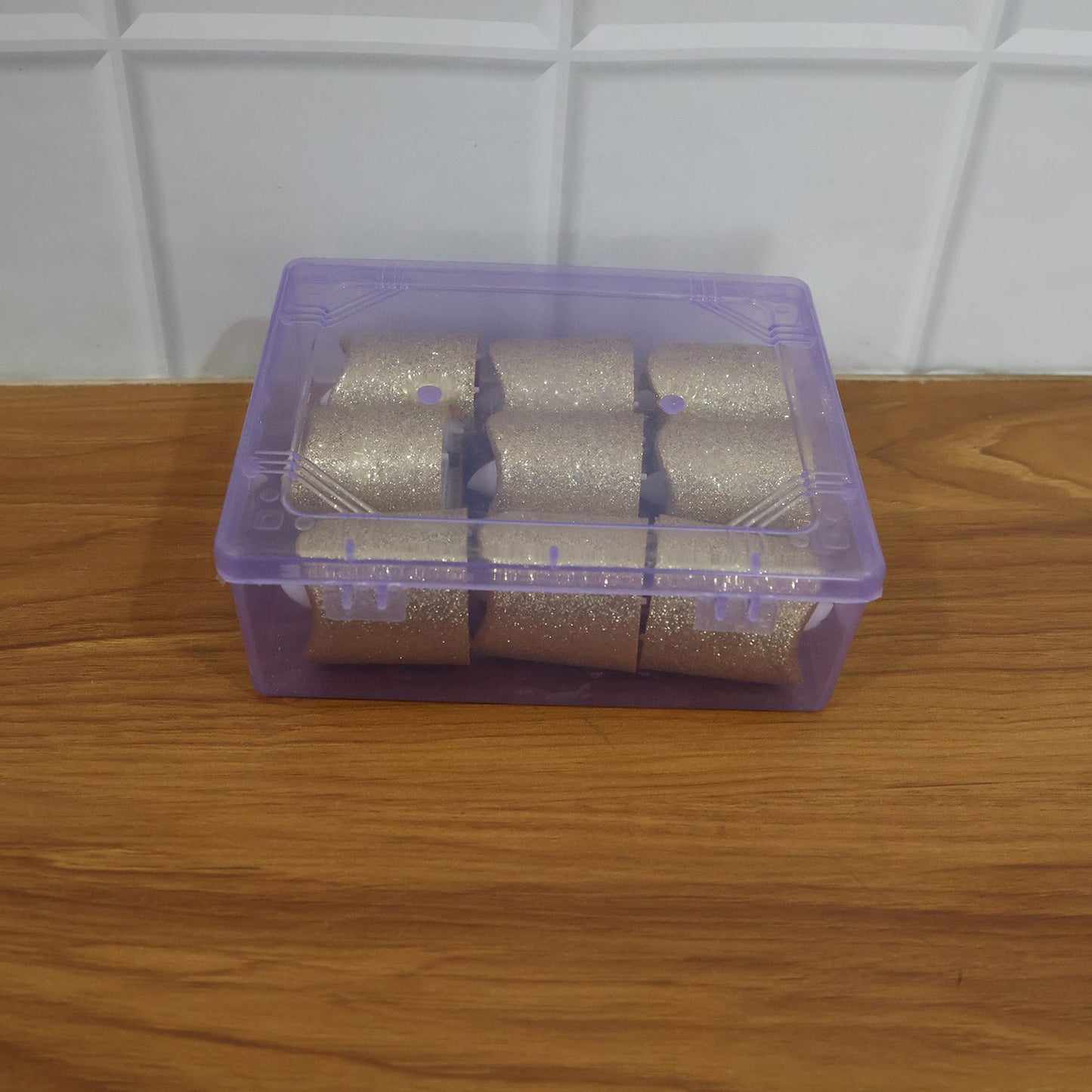 Christmas Premium Glitter LED Tealight Candles (9 Pc Set)