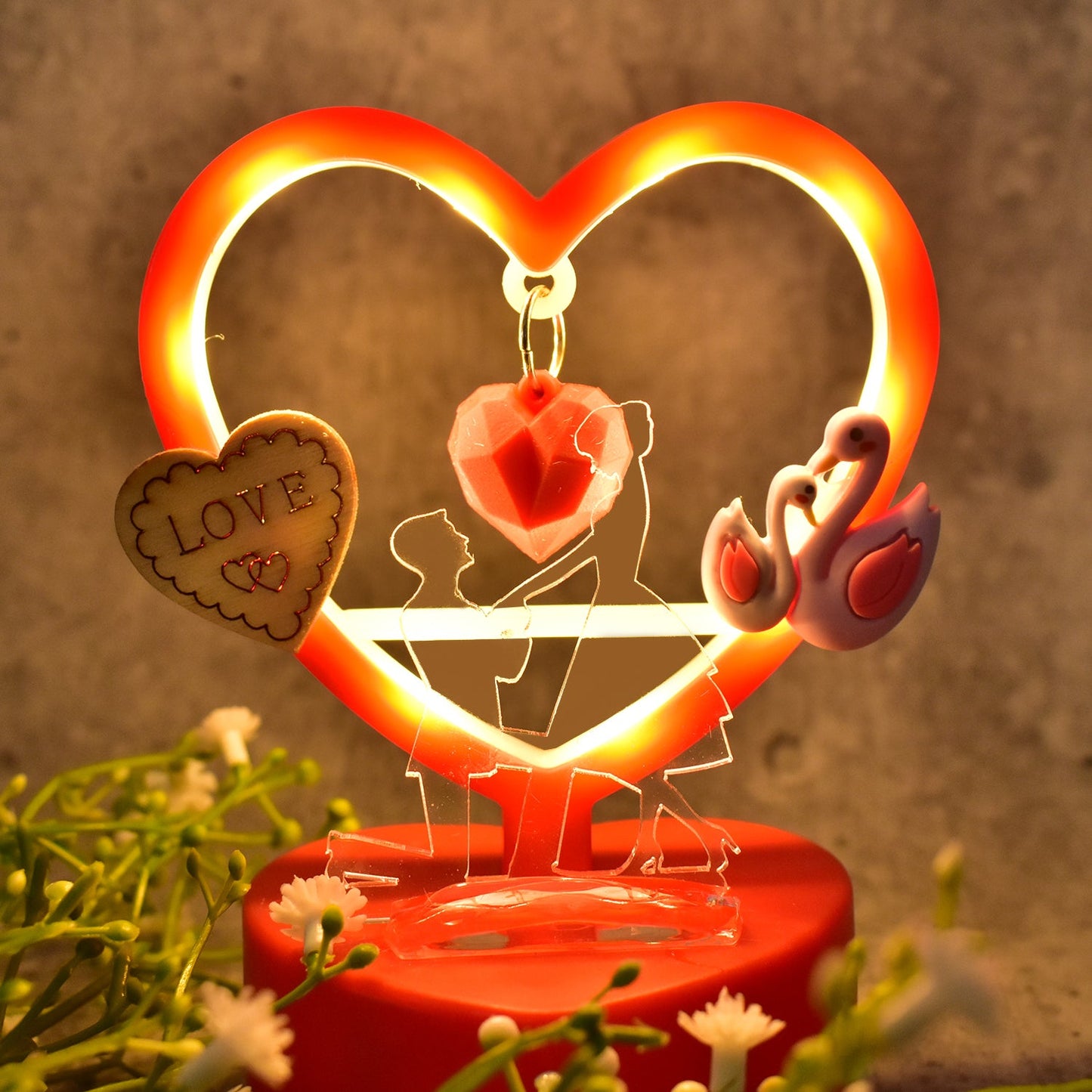Heart-Shaped Decorative Love Showpiece (1 Pc)