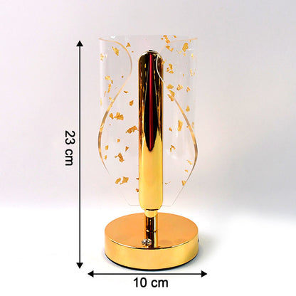 Luxury Golden Leaf Design Crystal Table Lamp (1 Pc)