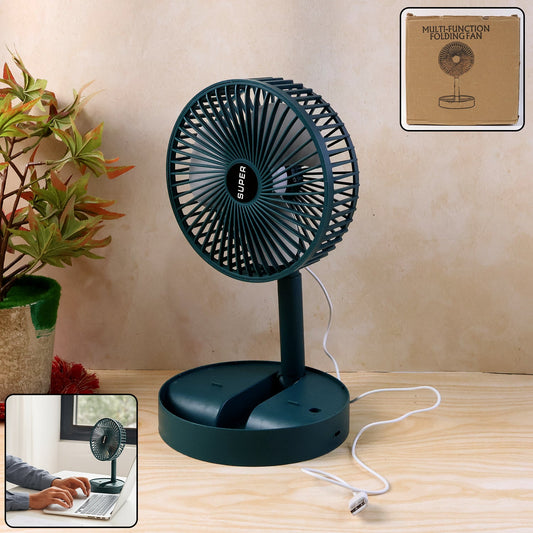 Sensor Foldable Mini Desk Fan with Adjustable Height and Angle (1 Pc)