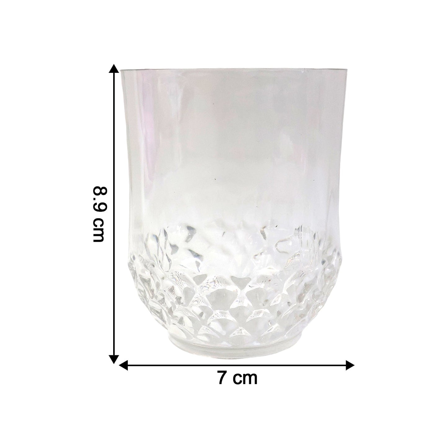 Transparent Diamond-Pattern Drinking Glass Set (6 Pc Set)