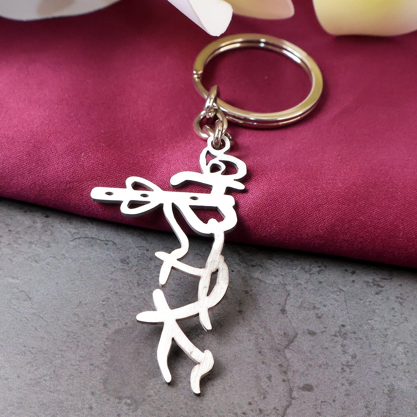 Divine Krishna Flute Design Metal Keychain