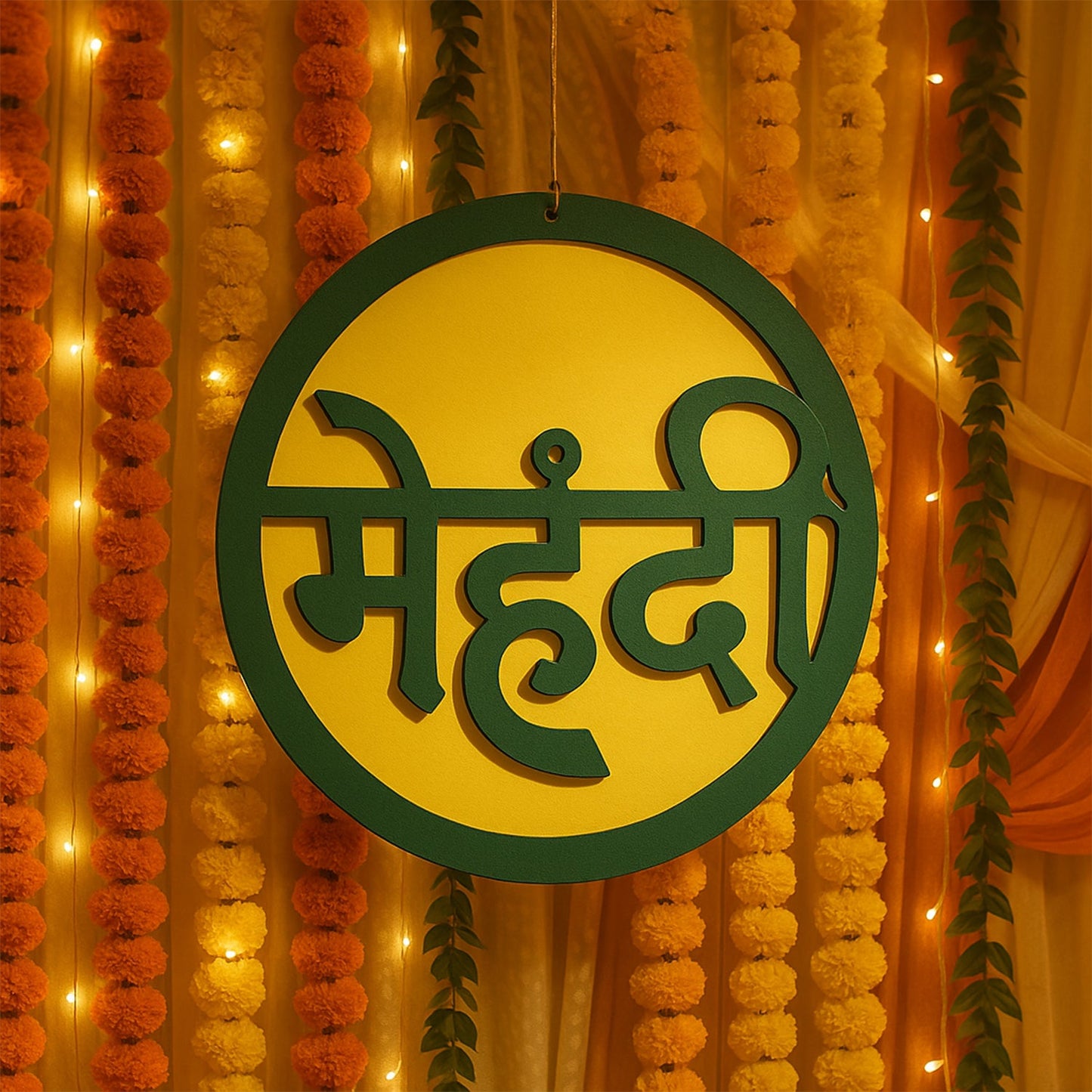 Mehndi Ceremony Wall Hanging / Backdrop Sign Name Plate (1 Pc)