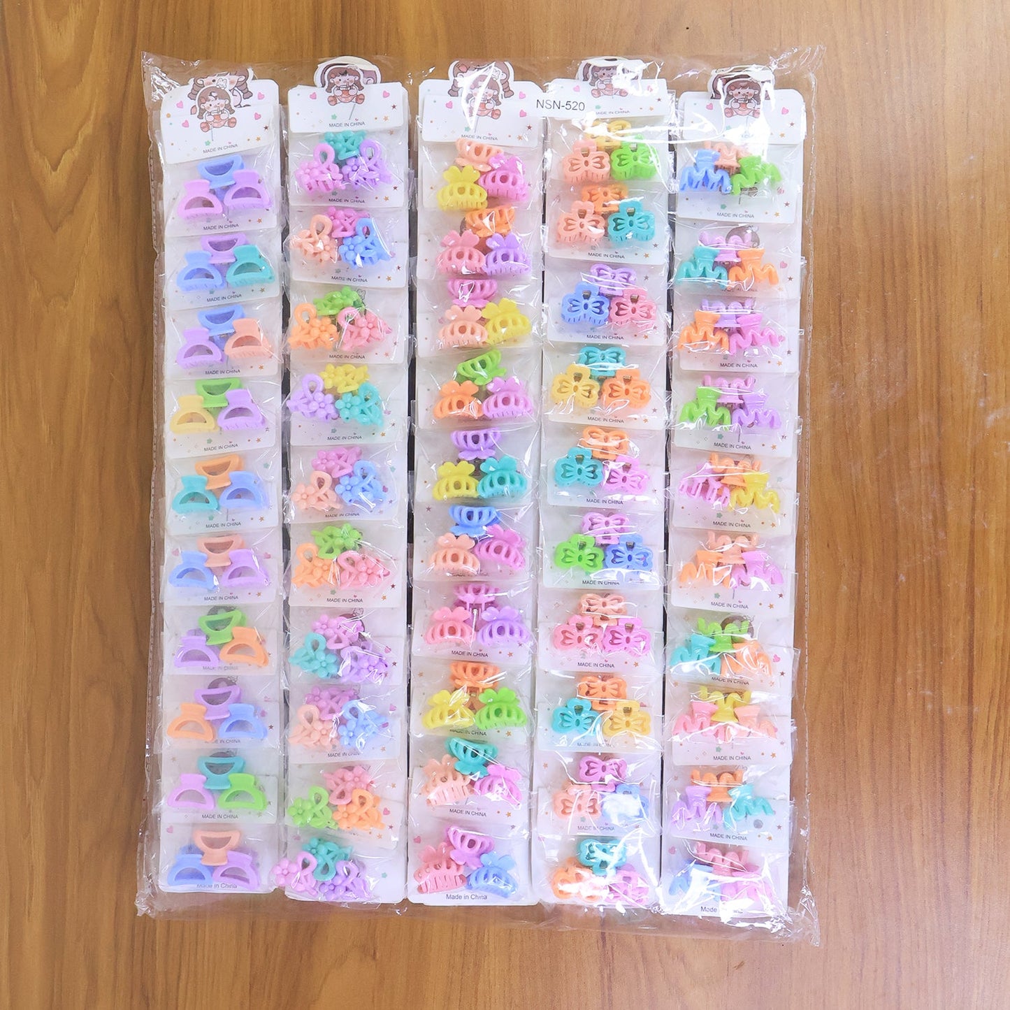 Plastic Small Hair Clips Girls Kids Hair Accessories (3 Pcs Set / Mix Color & Design)