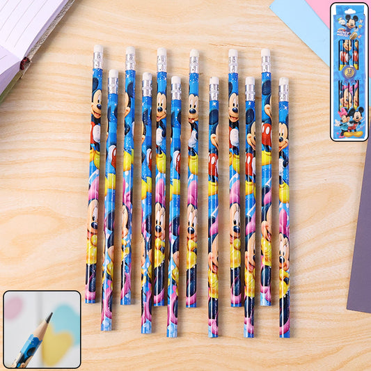 Premium Cartoon-Printed Graphite Pencils Set of 12 Pc