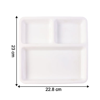 Plastic 3-Compartment Plate for Meal Serving