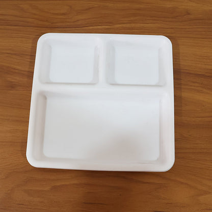 Plastic 3-Compartment Plate for Meal Serving