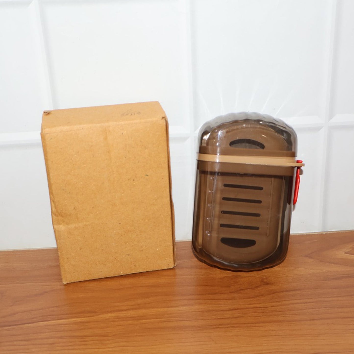 Premium Plastic Soap Box with Drain Tray & Protective Cover