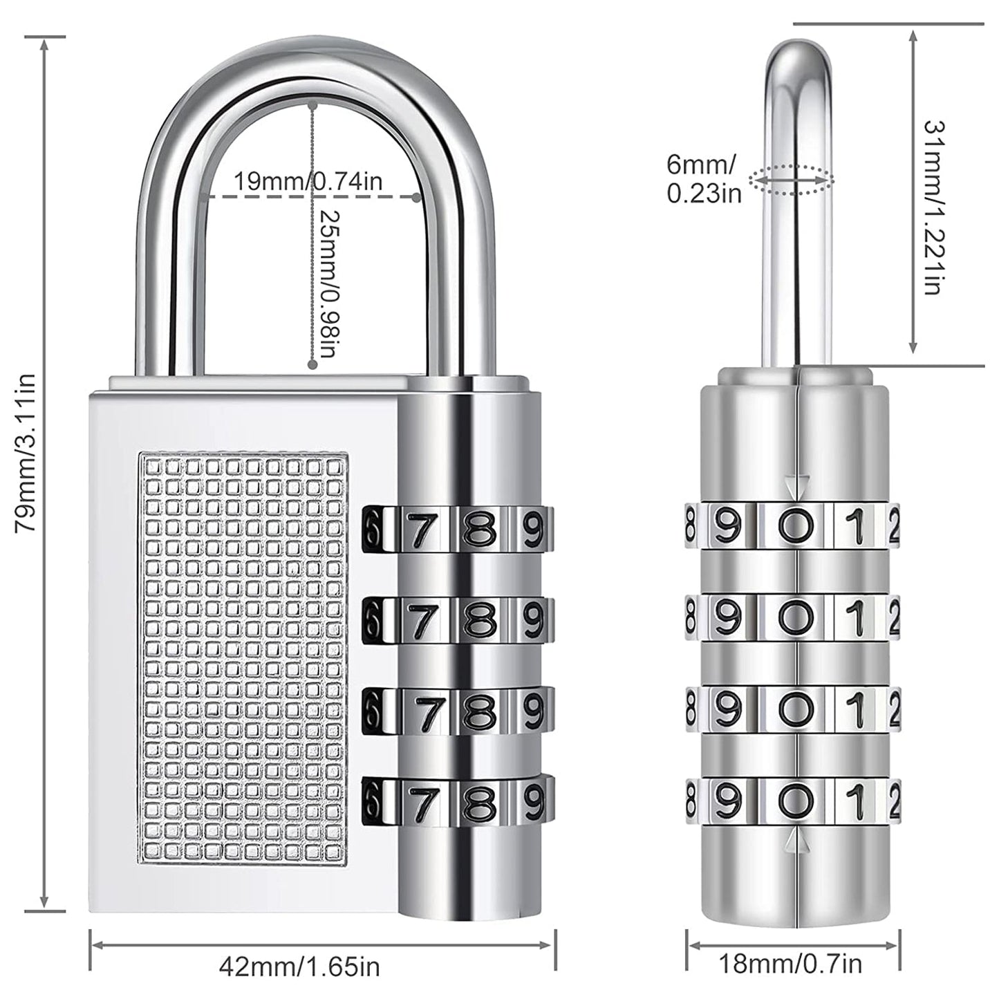 Heavy-Duty 4-Digit Resettable Combination Padlock (1 Pc)