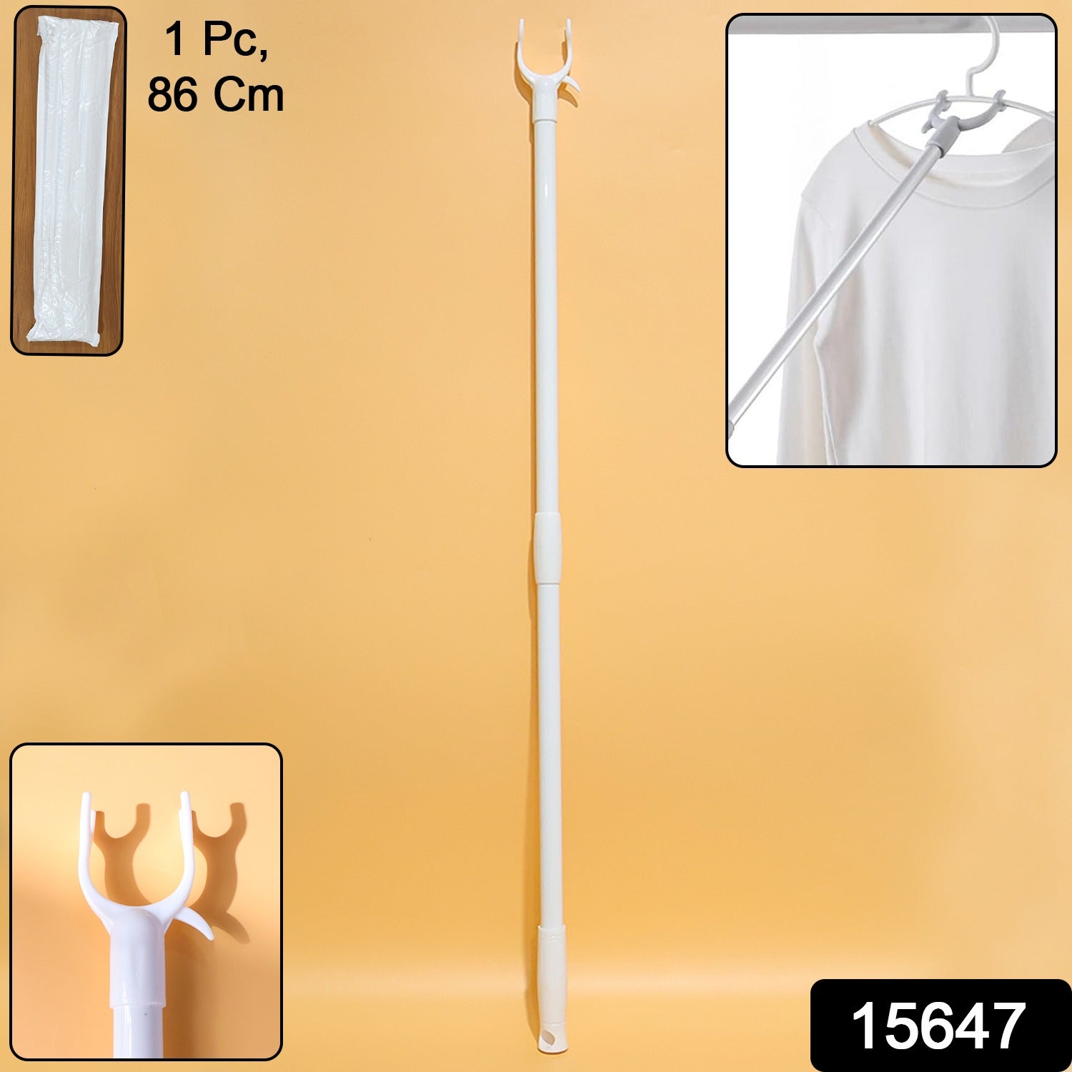 Durable metal clothes rod with multiple hooks